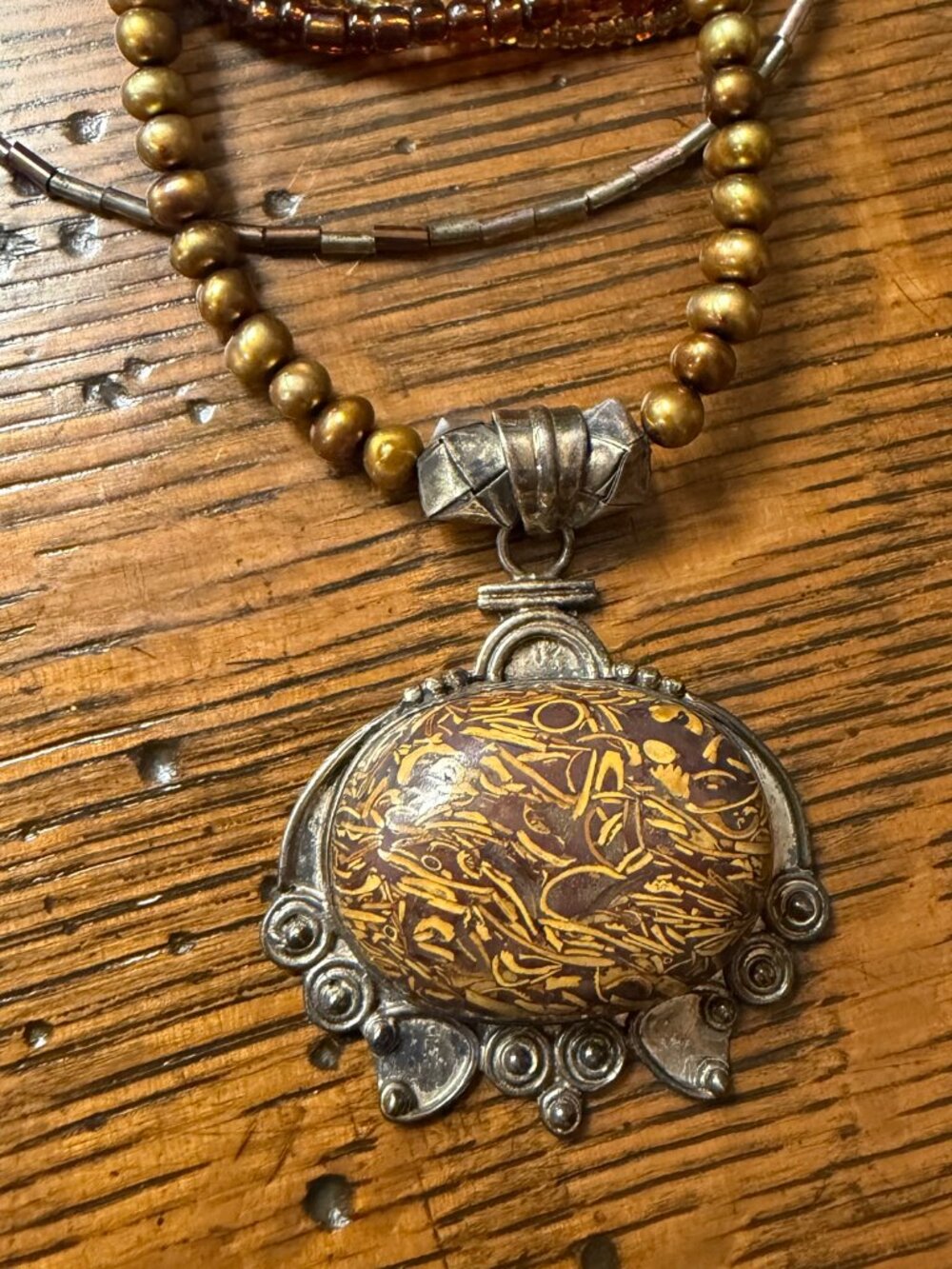 The Stone Garden Elena Murray Mariam Jasper Sterling Silver Choker Necklace - Picture 6 of 6